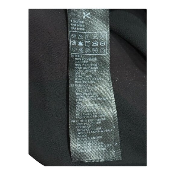 Forever 21 Plus Top Womens 1X Purple Black Long Sleeve Boho Peasant Blouse Tie - Picture 6 of 7